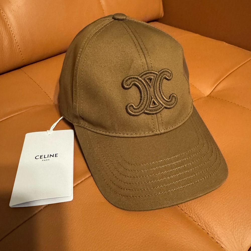 Celine Brown Embroidered Hat